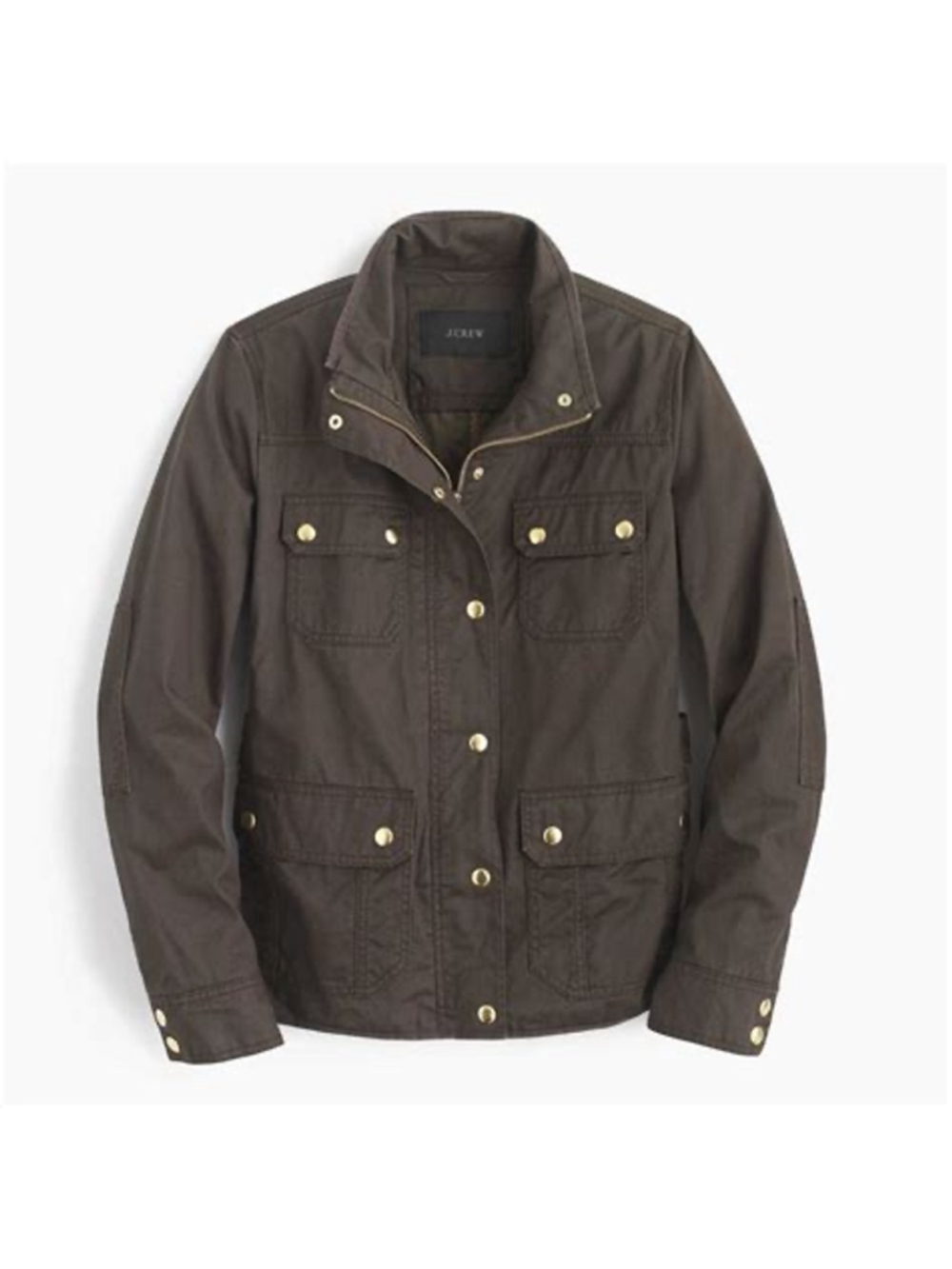 J.Crew Downtown Field Jacket Olive Green/Brown Women’s M